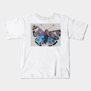 Blue Butterfly Watercolor Painting Kids T-Shirt